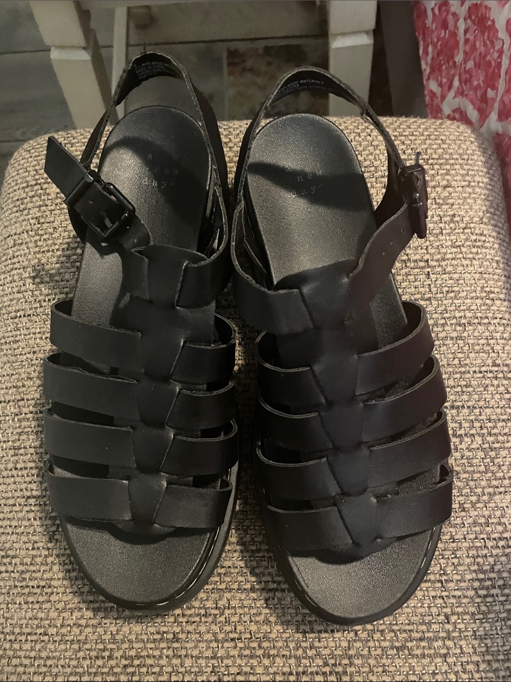 a new day Black Strappy Gladiator Sandals